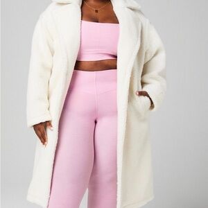Fabletics Women's Ivory Plush Teddy Coat NWT
